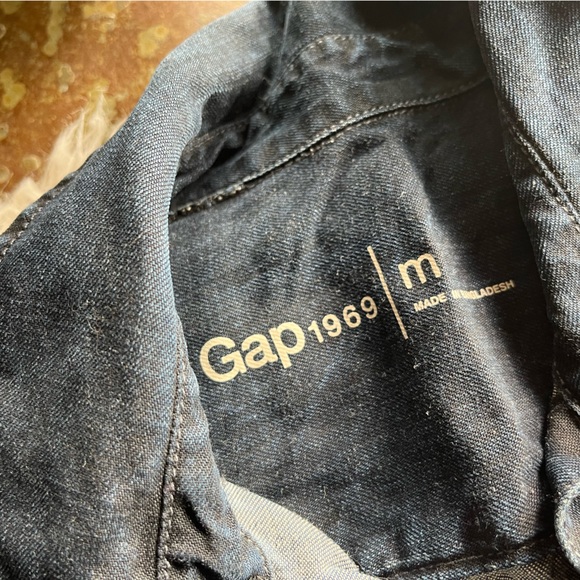 Gap Western Shirt Dress Dark Indigo Denim Color - Picture 4 of 5